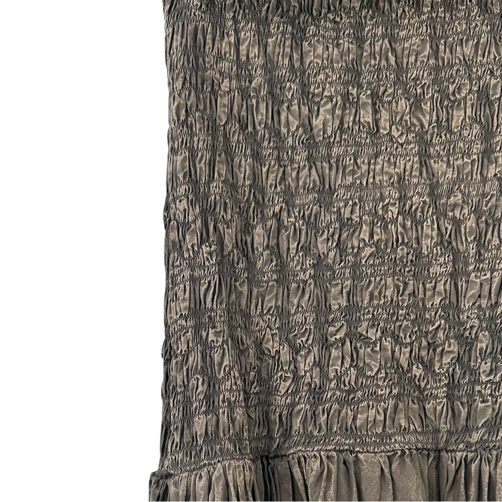 NWT Sea New York Juni Garment Dye Brown Smocked Bodice Off Shoulder Midi Dress - Picture 10 of 15